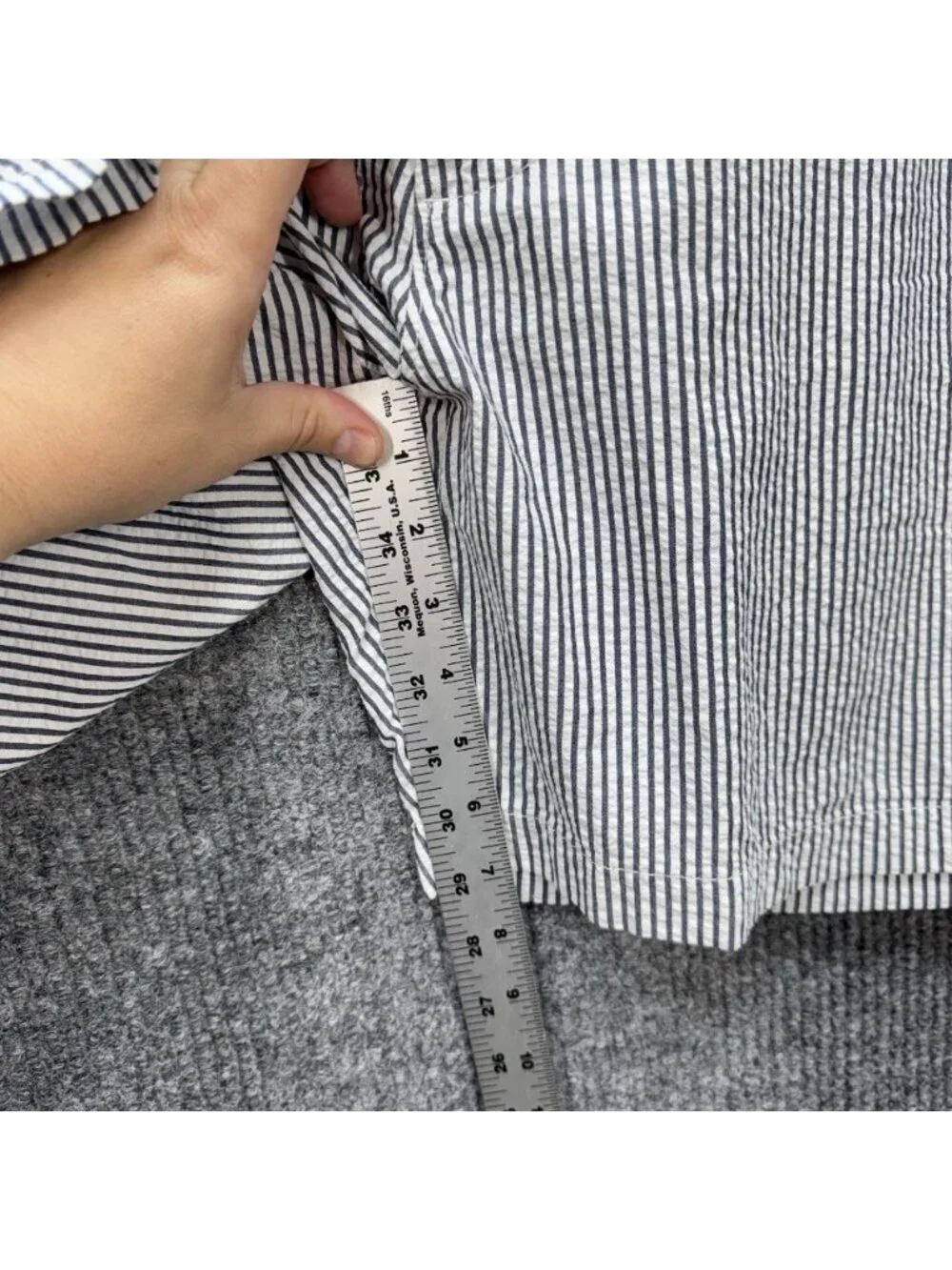J Crew Shorts Mens 40 Blue White Striped Seersucker 7